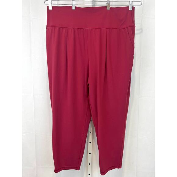 Athleta Pants - ATHLETA Elation Pants 533562 Pull On Crop Stretch Nylon Berry Red 2X Plus